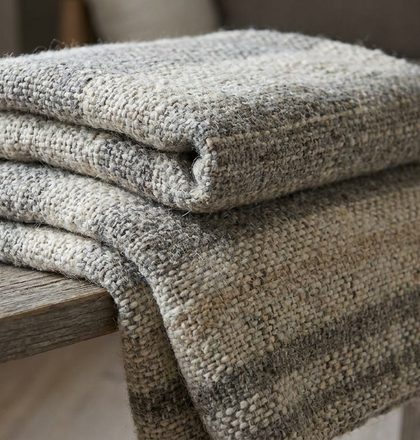 Handwoven wool blanket texture